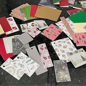 65 Pc Lot Christmas Notecard Tags Hang Tags Gifts Cards